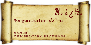 Morgenthaler Örs névjegykártya